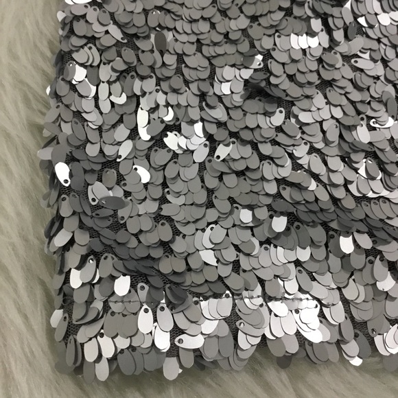 Tinley road silver sparkling shinny sequins party dress size small - Picture 1 of 4